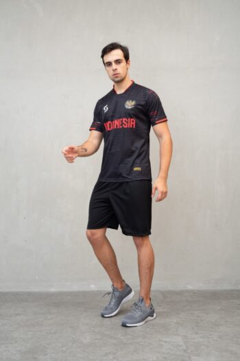 Jersey Fantasy Timnas Hitam Merah model 2