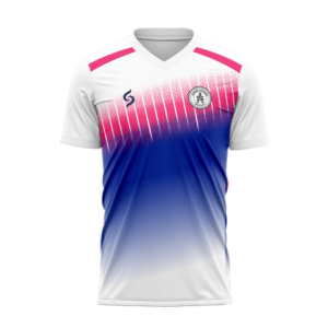 04 Badminton Jersey White Purple and Solid Blue