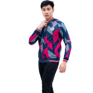 Jaket Bola Sporty Space Cadet and Rose Garnet Motif Tangram 1 Depan