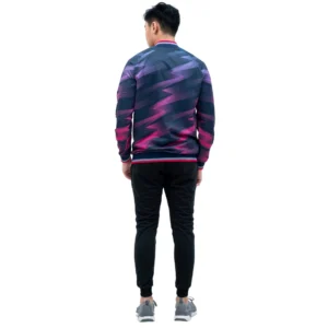 Jaket Bola Sporty Yankees Blue and Deep Fuchsia Motif Wave 2 Belakang