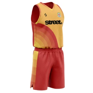 Jersey Basket 1 Setel - Medium Red #b63939 and Yellow #f0dc69