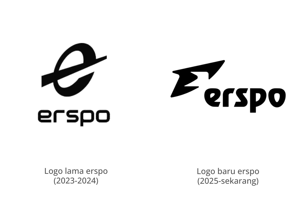 Logo lama dan logo baru erspo 2025