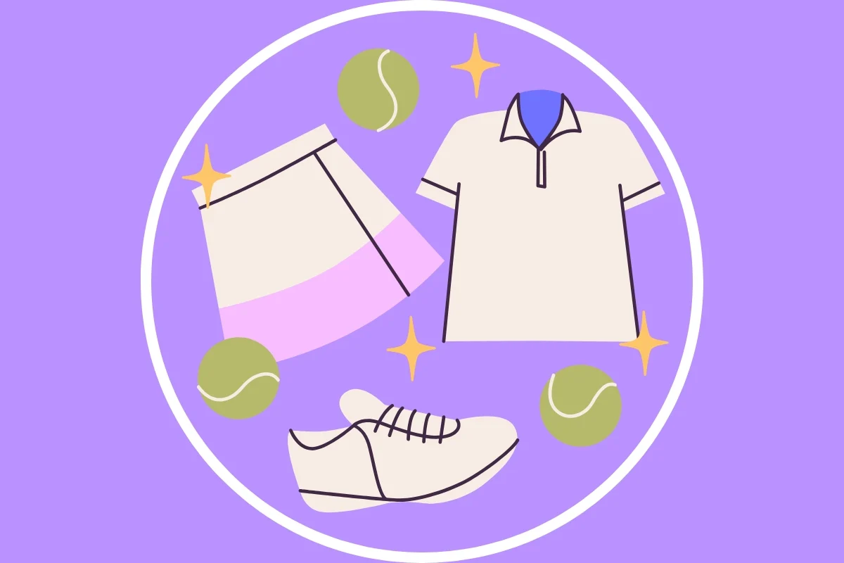 Ilustrasi pakaian tenis yang mirip dengan outfit padel