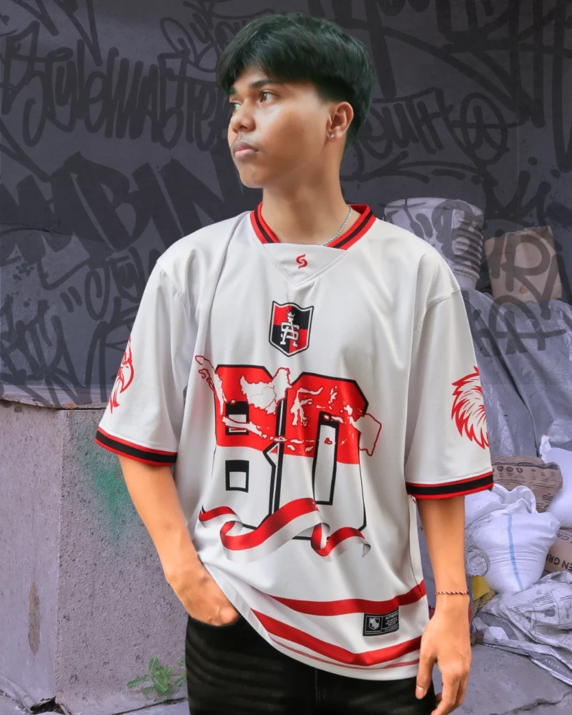 NFL Jersey Kemerdekaan Series Putih Merah Indonesia 80 front