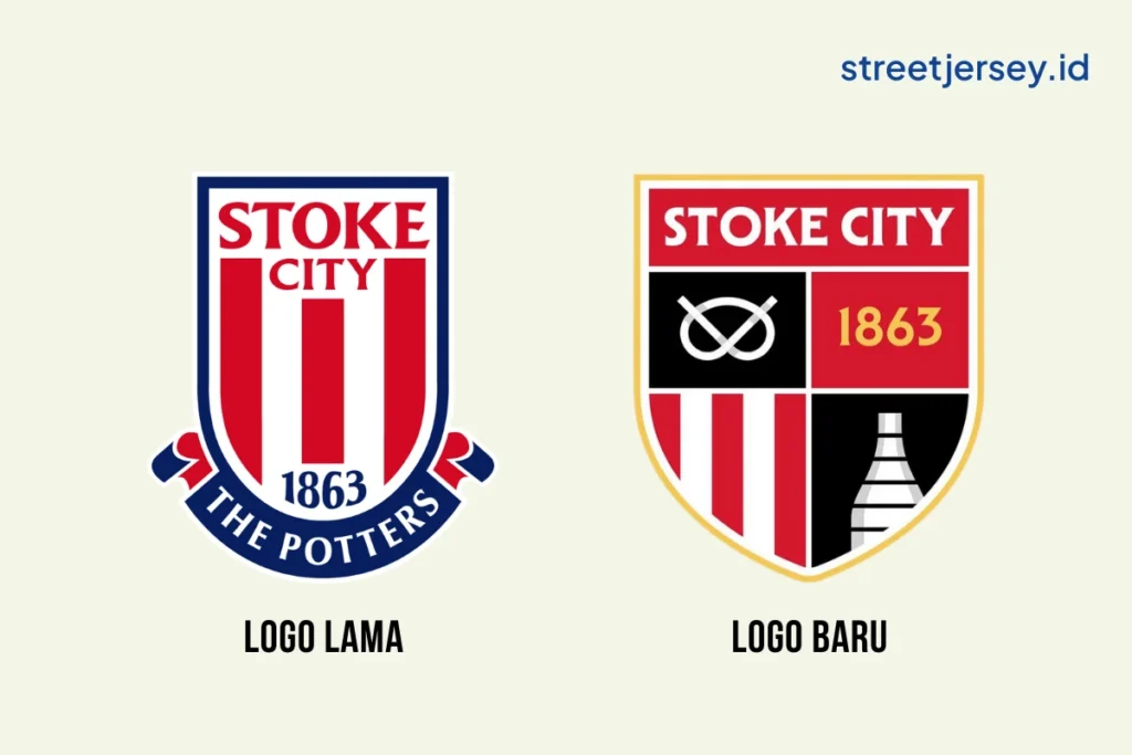 Perbandingan logo lama dan logo baru Stoke City FC