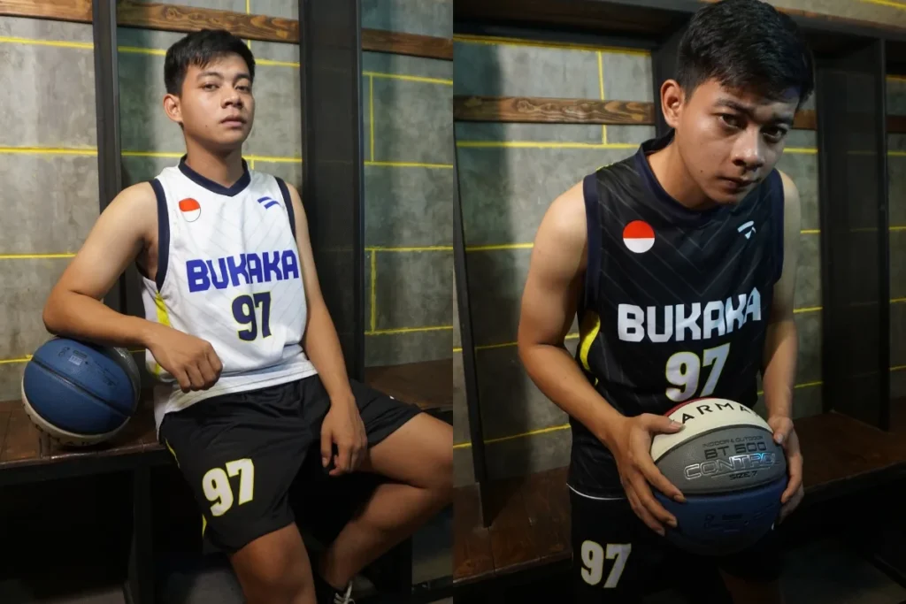 Custom Jersey Basket BUKAKA Indonesia 97 Putih dan Hitam