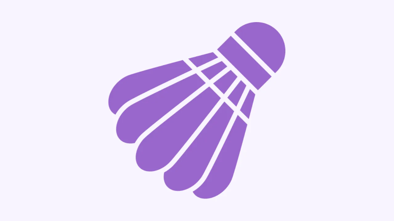 Badminton shuttlecock sport icon purple