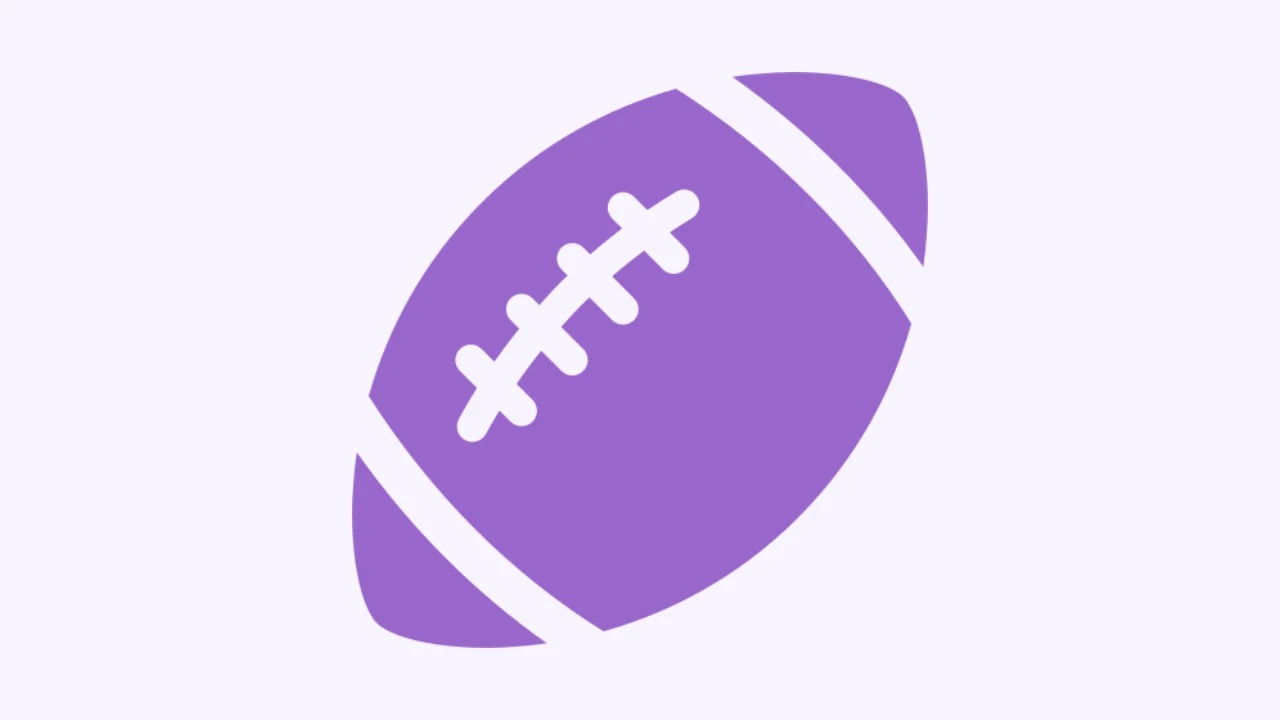 Rugby ball sport icon purple