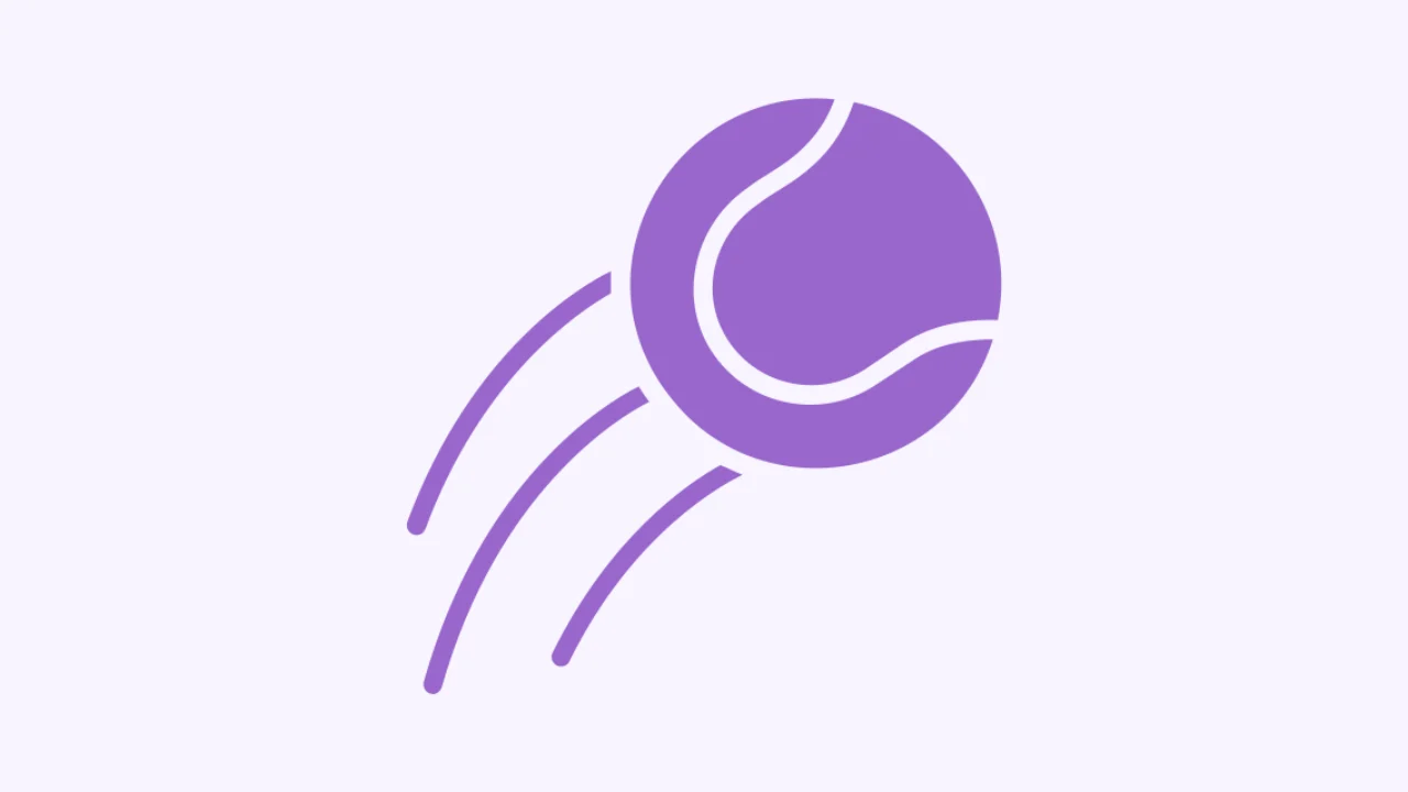 Tennis ball rubber sport icon purple