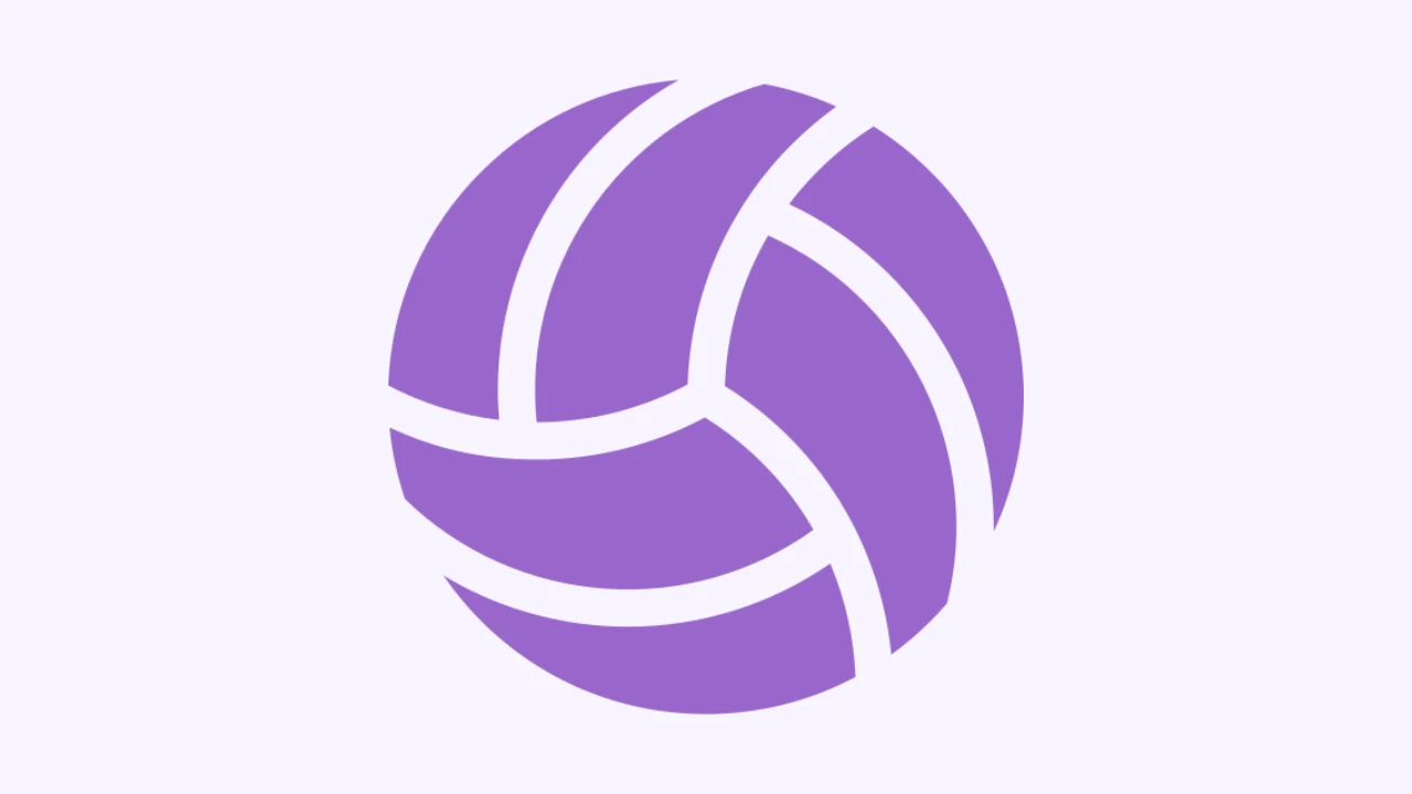 Volleyball sport icon purple