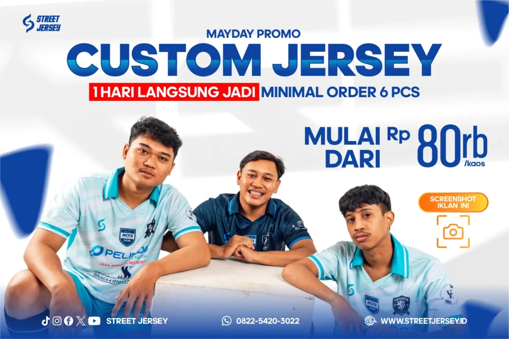 Custom jersey promo April 2026 untuk tim futsal
