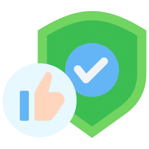 reliability thumb and shield icon